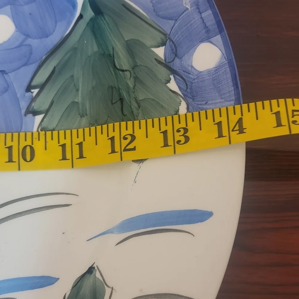 Gibson‎ Large Christmas Snowman Server Plate 14in Round Holiday